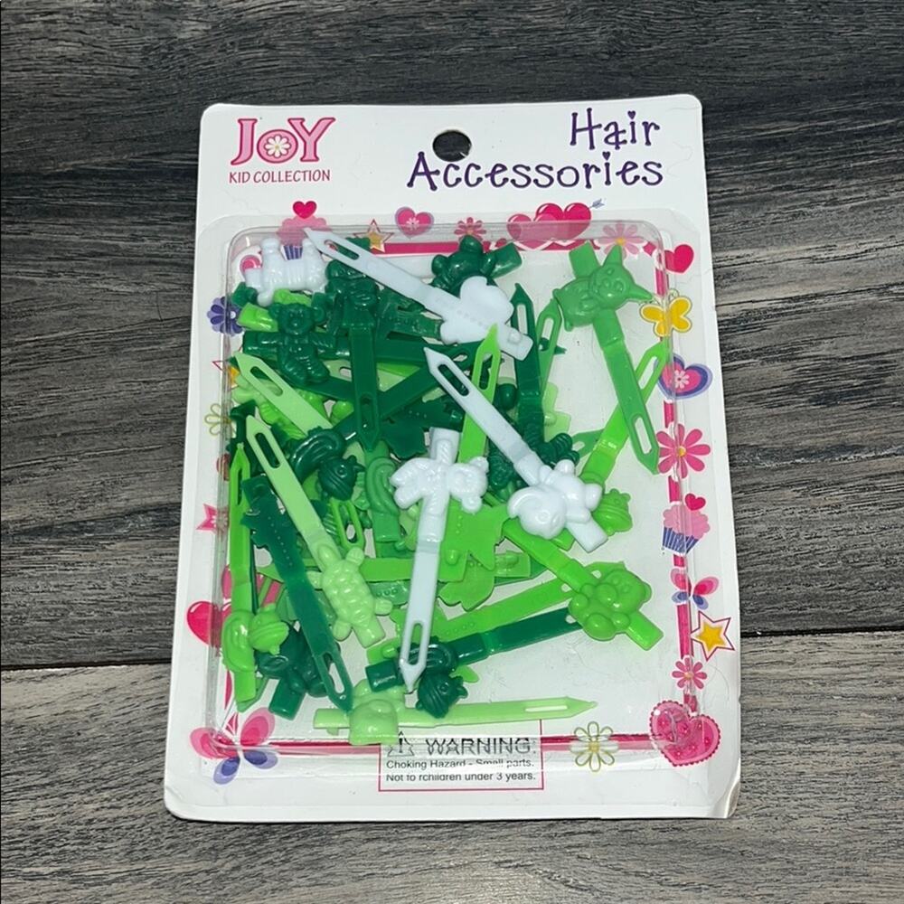 Joy Kid Collection Green and White Hair Accessories